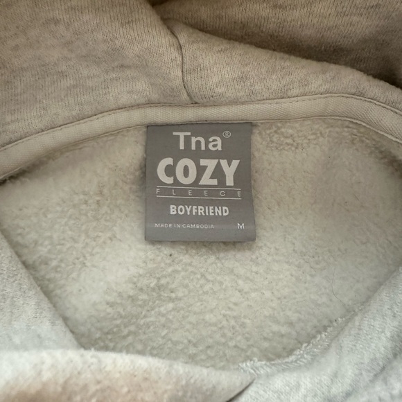 TNA cozy boyfriend hoodie in heather cloud white - Picture 4 of 9